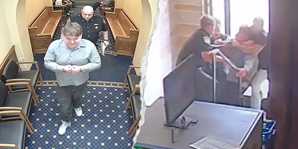 WATCH: Handcuffed inmate breaks free, punches deputy in wild courthouse escape attempt