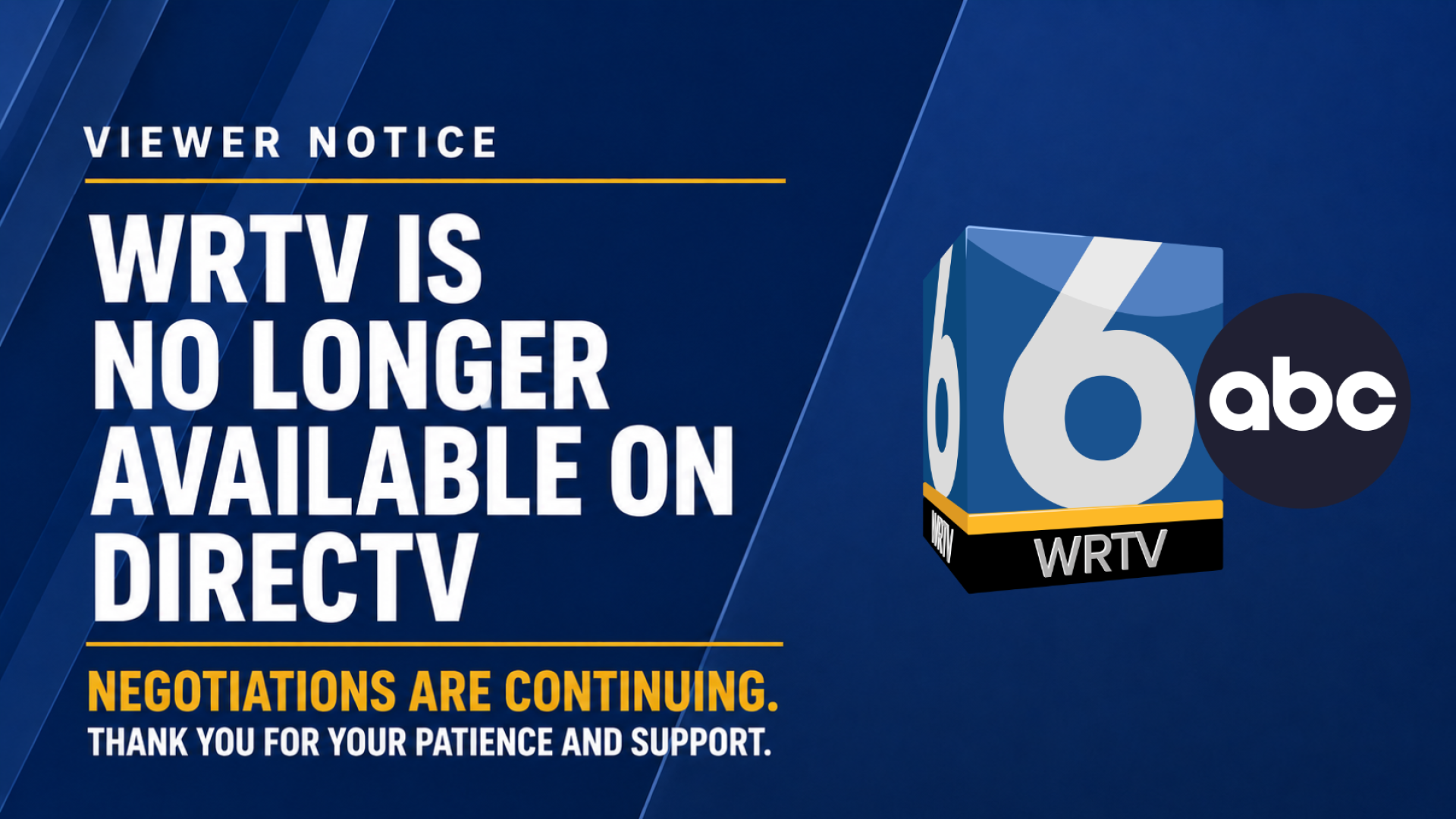 WRTV no longer available on DIRECTV as negotiations continue – WRTV