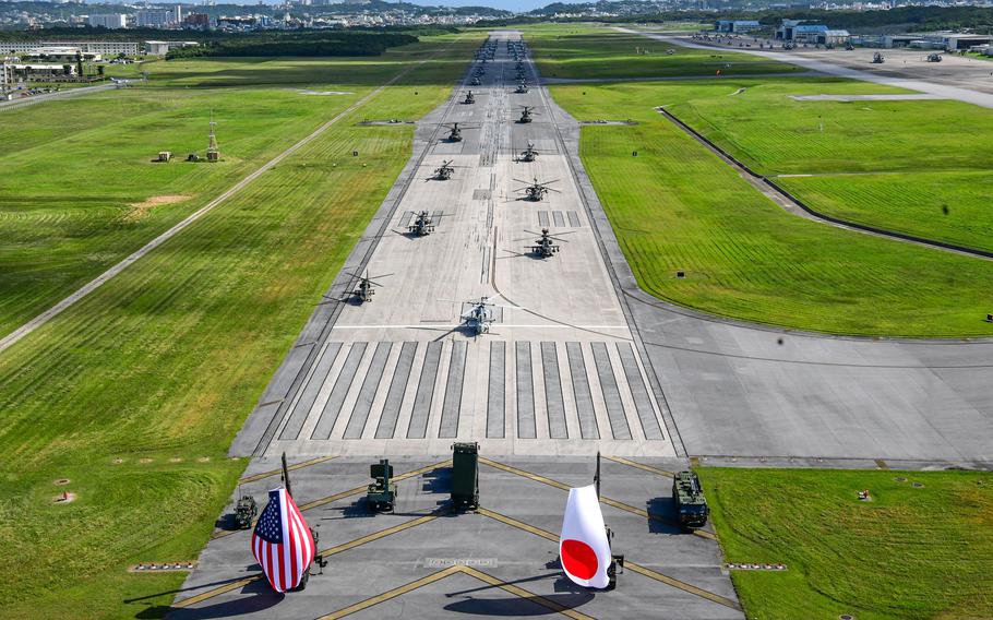 US, Japan aircraft make first combined ‘elephant walk’ at Okinawa airfield