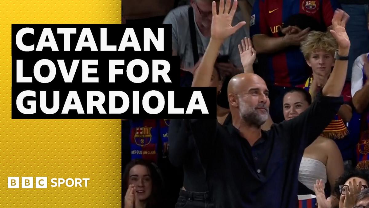 Guardiola receives standing ovation on return to Barcelona