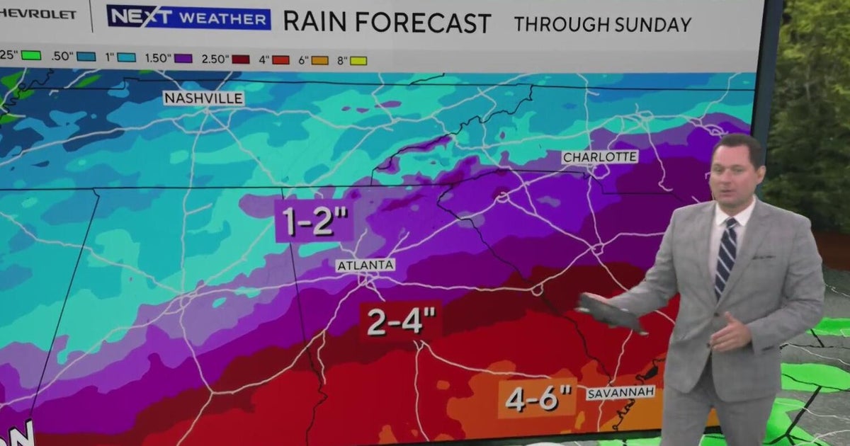 Possible heavy rain and flooding threats coming to Georgia this weekend – CBS News