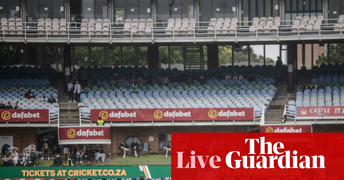 South Africa v Australia: second men’s cricket Test, day one delayed by rain – live