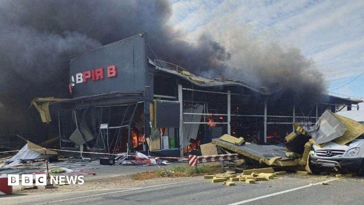 Watch: Moment drone hits supermarket in Odesa