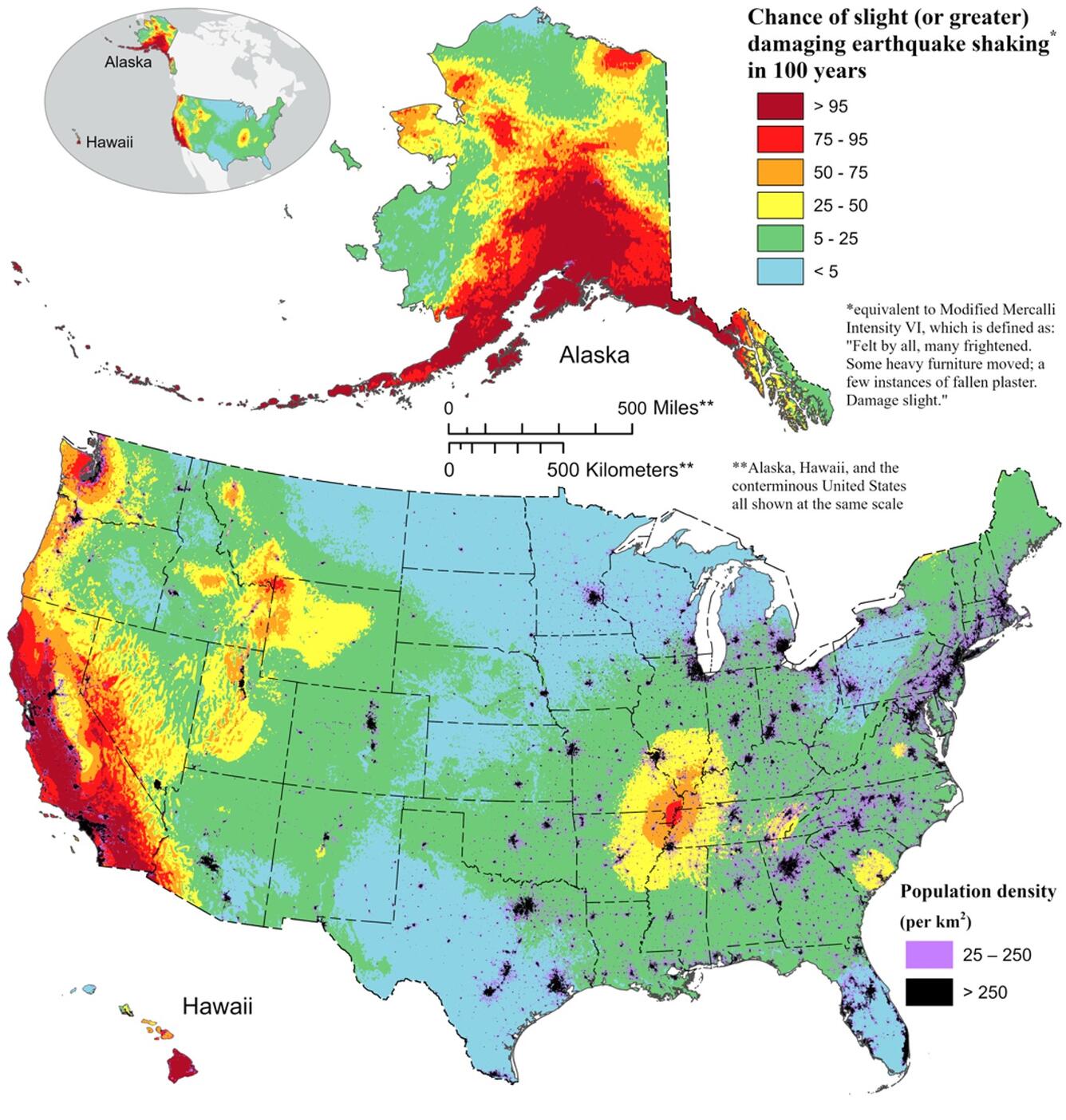 New USGS map shows where damaging earthquakes are most likely to occur in US | U.S. Geological Survey – USGS (.gov)