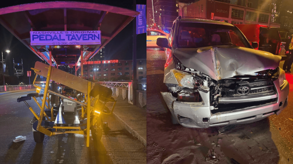 6 tourists remain hospitalized after driver hits Pedal Tavern in downtown Nashville – WZTV