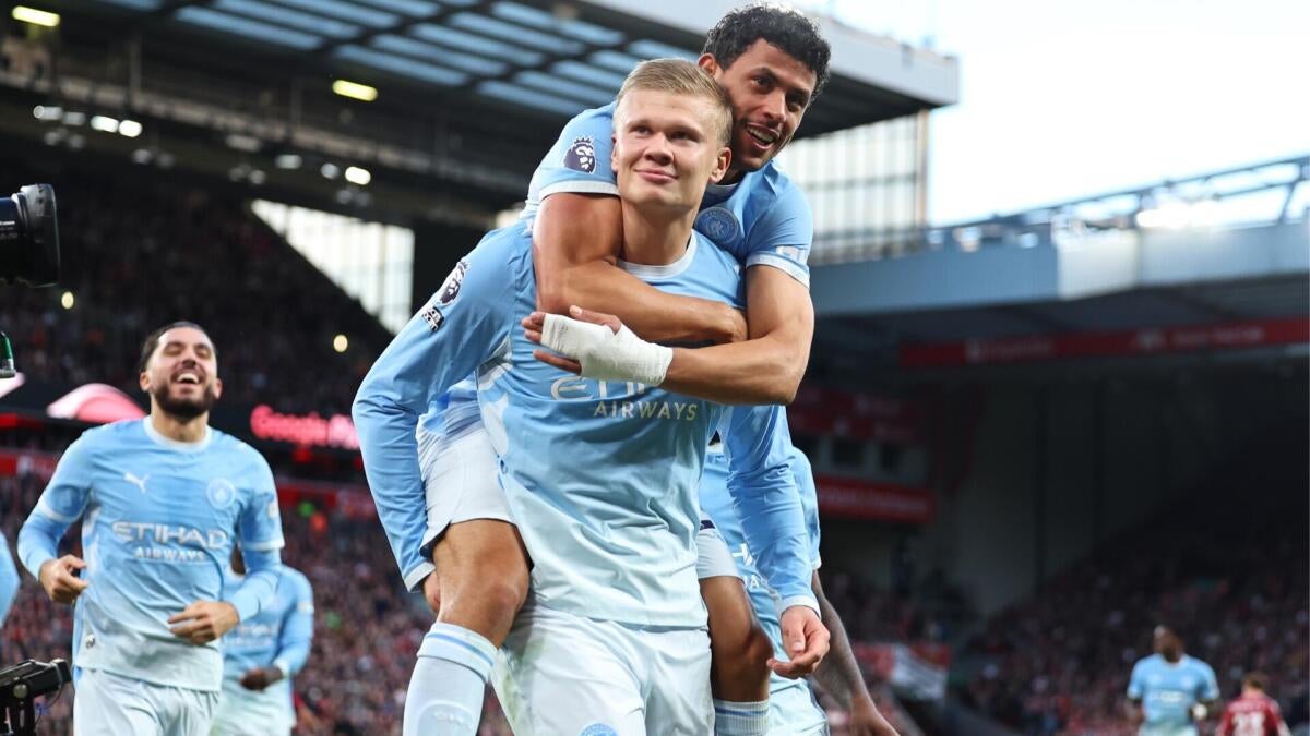 'Cheats' banners, then a beatdown: Man City crush Liverpool at Anfield in first game since guilty verdict