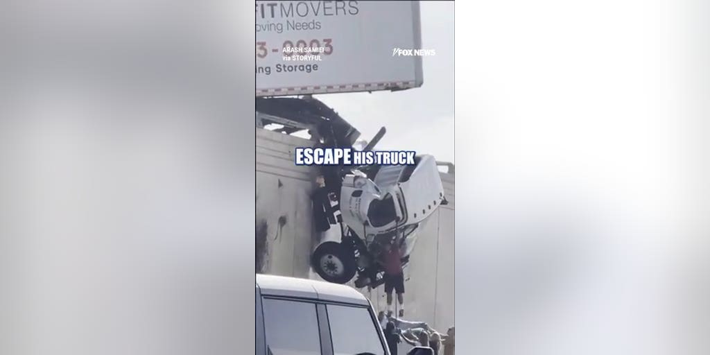 WATCH: Driver escapes DANGLING truck over CA highway – Fox News