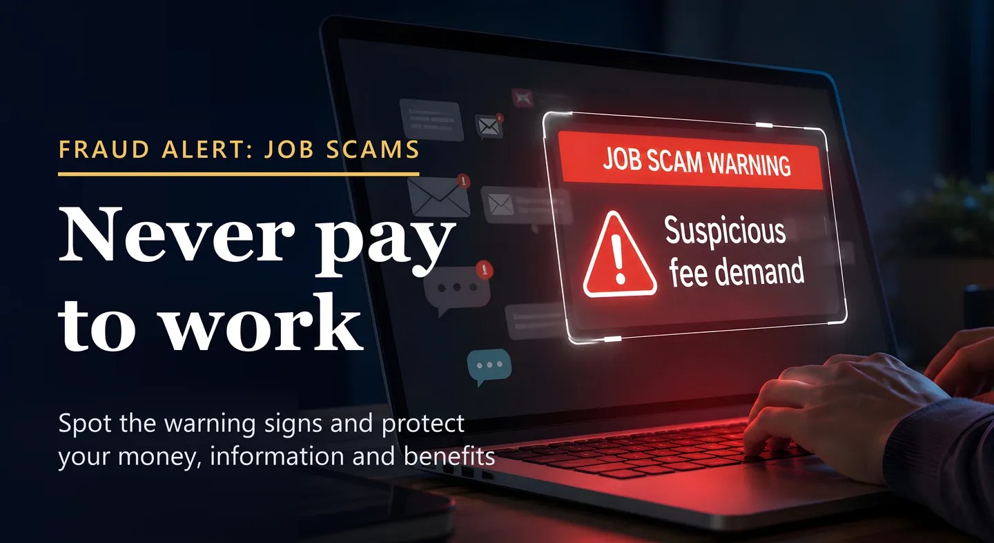 Job scams: Never pay to work