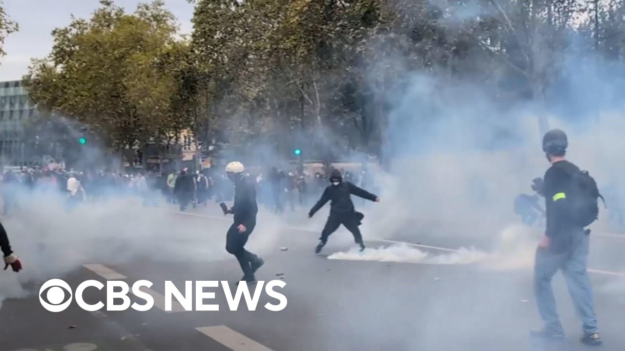 Watch: Chaos erupts in France as student protesters clash with police