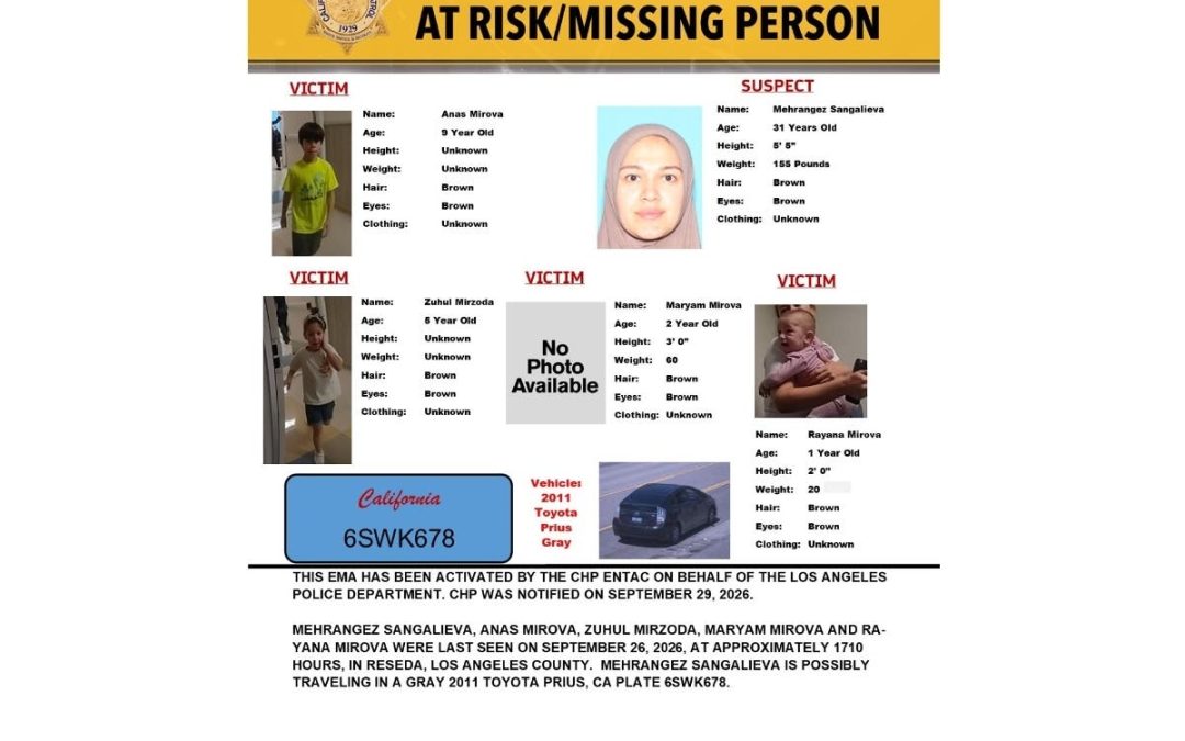 4 Children Missing With Mother; Endangered Missing Alert Issued In San Diego County – Patch