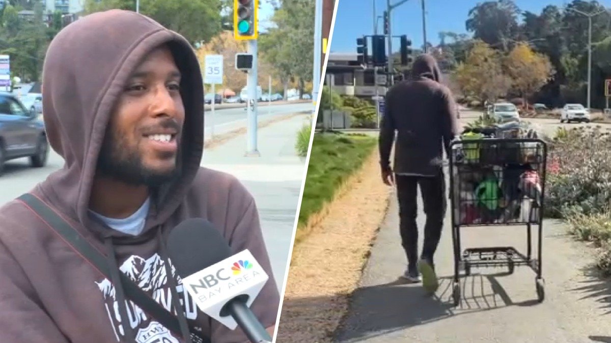 Man reaches the Bay Area after walking across the country from New York City – NBC Bay Area